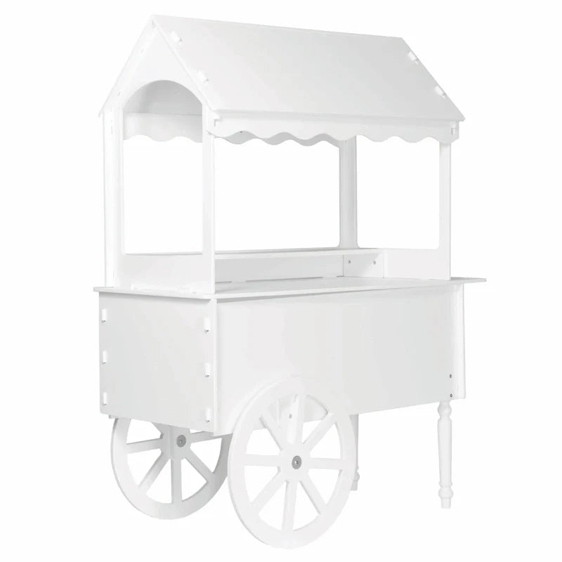 Candy Cart Display Stand With Wheels, Dessert Cart, Decorated Wood Candy Cart For Birthdays And Weddings