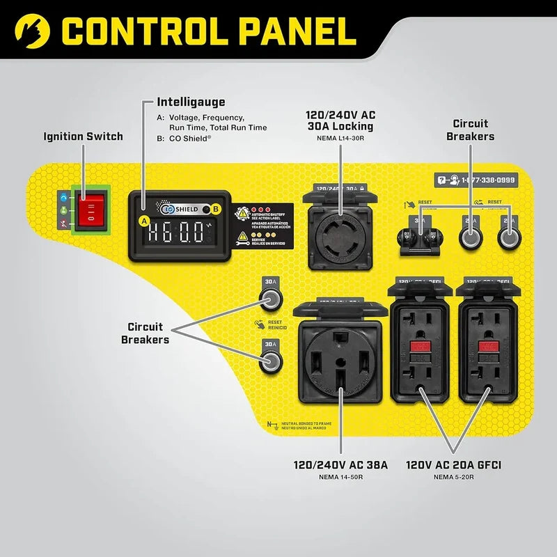 9000W Wireless Start Generator With CO Shield