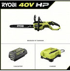 Ryobi 18 40V Cordless Chainsaw Kit With Battery And Charger, Green