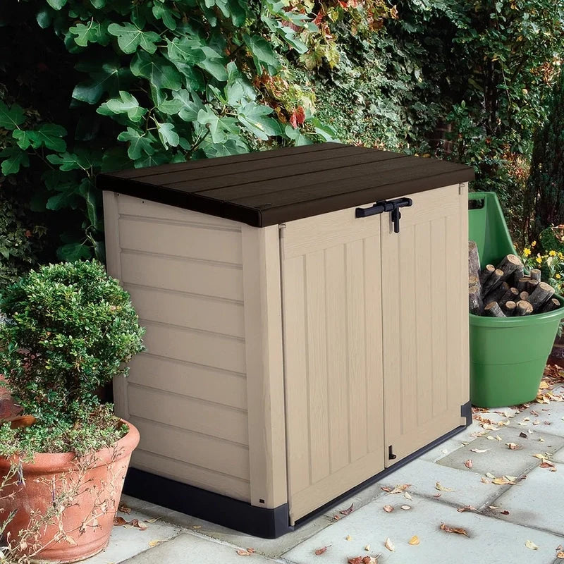 Keter Store It Out MAX Horizontal Durable Resin Outdoor Storage Shed With Heavy Duty Floor And Locking Latch And Double Doors