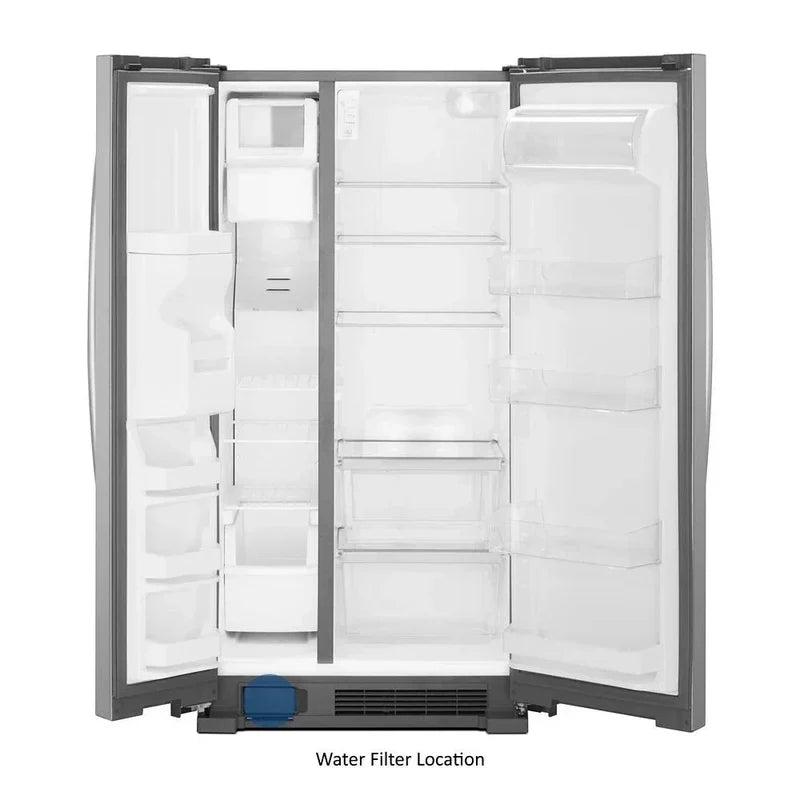 36-inch Wide Side-by-Side Refrigerator, 24 Cu. Ft. Stainless Steel