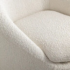 Swivel Barrel Chair, 360 Degree Rotation, Boucle Fabric
