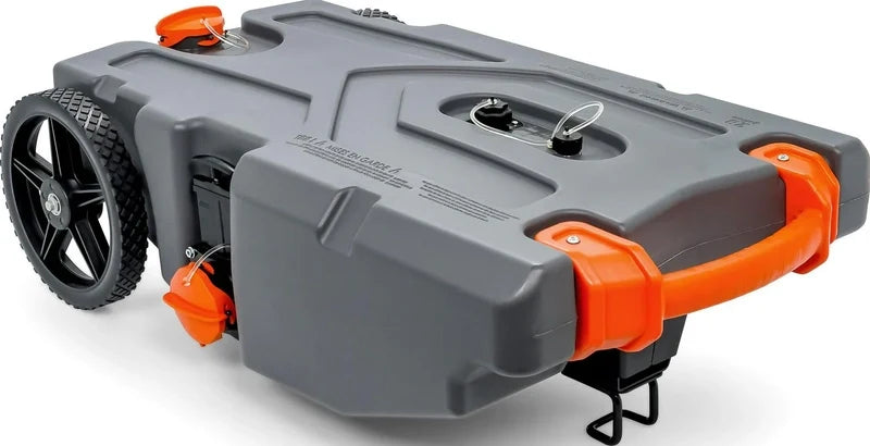 Camco Rhino Heavy Duty 28 Gallon Portable RV Waste Holding Tank With Hose And Accessories Durable Leak Free And Odorless RV T