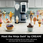 Ninja Swirl By CREAMi Ice Cream And Soft Serve Maker, Sorbet, Milkshake, Frozen Yogurt, Low Calories Program And More, 13-in-