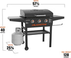 28 In. Blackstone Griddle 2080 With Hood XL Griddle Original 3-Burner Outdoor Flat Top Grill, With Blackstone Griddle