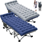 Slsy 2 Pack Folding Bed Cot With 3.3 In. 2 Sided Mattress, 75 In. 28 In. Folding Camping Cots With Carry Bag, Portable Sleepi