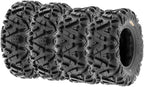Set Of 4 ATV UTV All-Terrain Tires 25x8-12 Front And 25x10-12 Rear, 6 Pr, Tubeless A033