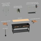 Backyard Discovery Argentine Santa Maria XL Wood Fire And Charcoal Steel Grill, Asado Clamp