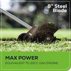 Greenworks 60V 8 In. Brushless Cordless Edger, 2.0 Ah Battery And Charger Included