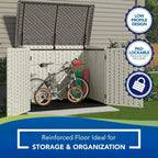Suncast BMS4700 Resin Storage Shed, Off-White/Gray, 70.5W x 44.25D x 52H, Double Door, UV Resistant