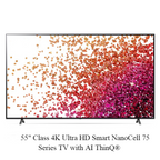 LG 55 In. Class 4K Ultra HD Smart NanoCell 75 Series TV With AI ThinQ
