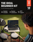 Donner DED-80 Electronic Drum Set, Electric Drum Set For Beginner With 4 Quiet Mesh Drum Pads, 2 Switch Pedal, 180 Plus Sound