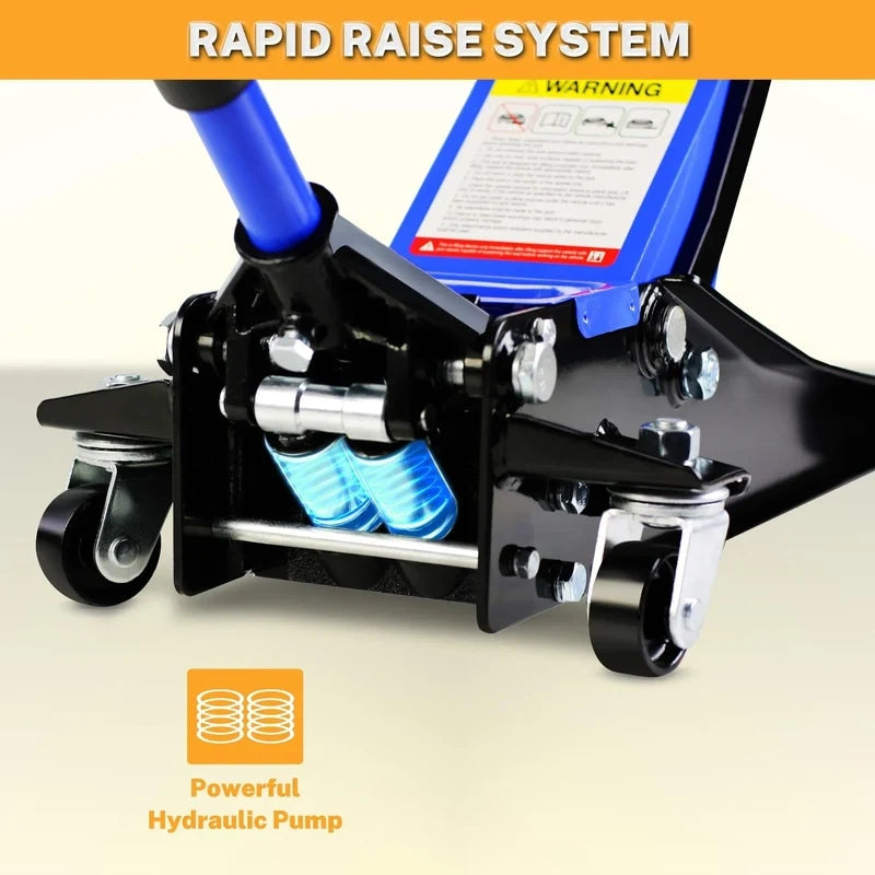 4-Ton Floor Jack, Low Profile Car Jack, Heavy-Duty Trolley Jack Car Lift With Dual Pump Pistons, Lifting Range 4 In.-21 In.