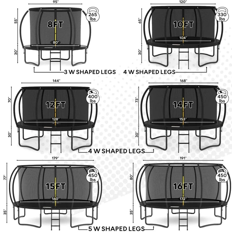Jumpzylla 8 Ft. Trampoline Outdoor With Enclosure For Kids