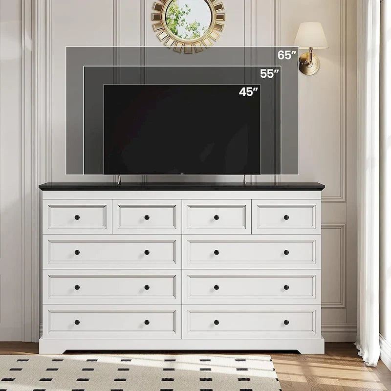 10 Drawers Dresser 55 Large Drawers Wood Dressers And Chest Of Drawers