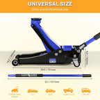 4-Ton Floor Jack, Low Profile Car Jack, Heavy-Duty Trolley Jack Car Lift With Dual Pump Pistons, Lifting Range 4 In.-21 In.
