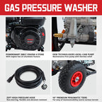 PowerSmart 3200PSI Gas Pressure Washer With 5 Nozzles And Soap Tank